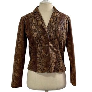 Bamboo Traders | Vintage Snakeskin Print Blazer